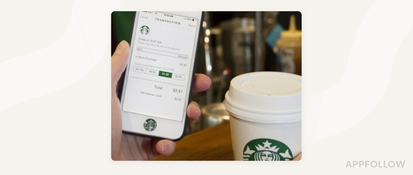 The Starbucks mobile app incentivising a user