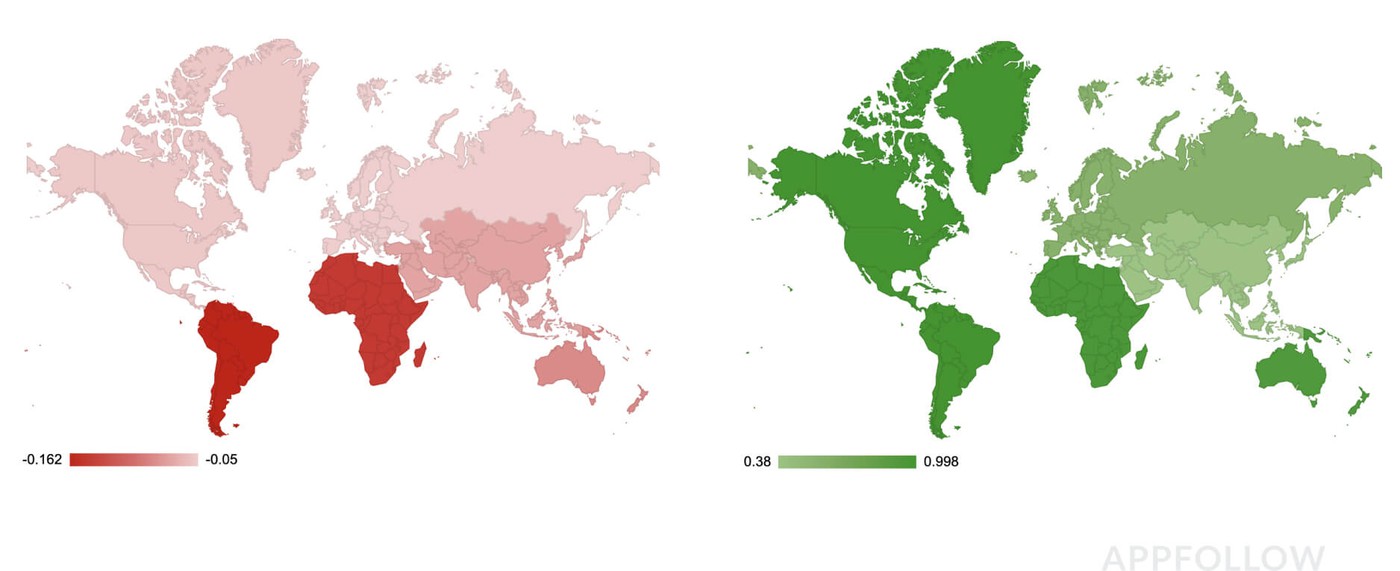 Google Play global loyalty trend map